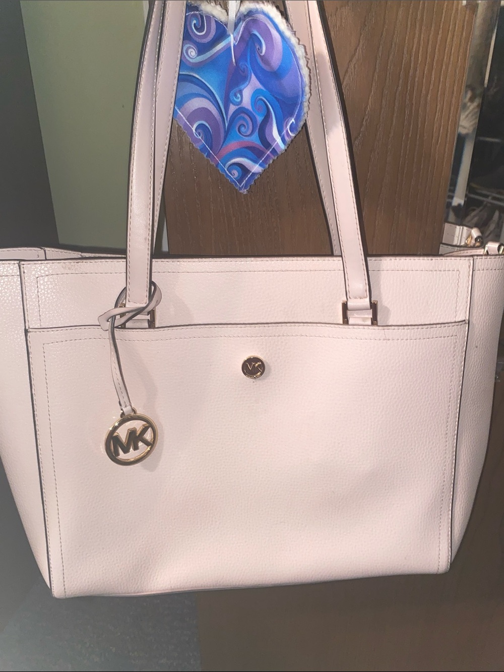 Michael Kors Light Pink Leather Tote with Gold Accents
